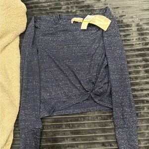 Band of Gypsies Navy Long Sleeve Twist Top